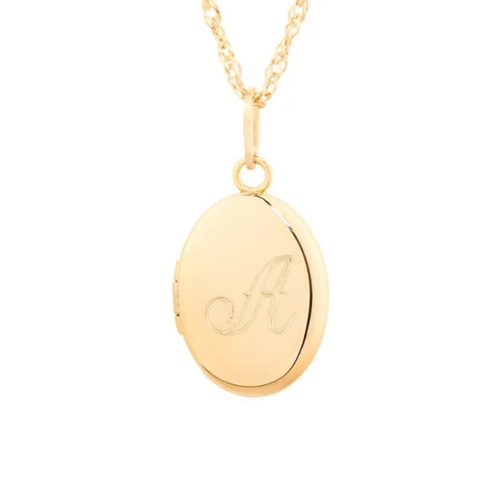 Catbird Dollhouse initial “A” engraved locket